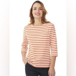 Saint James Orange Breton Stripe Shirt Classic French Sailor Top 100% Cotton 6